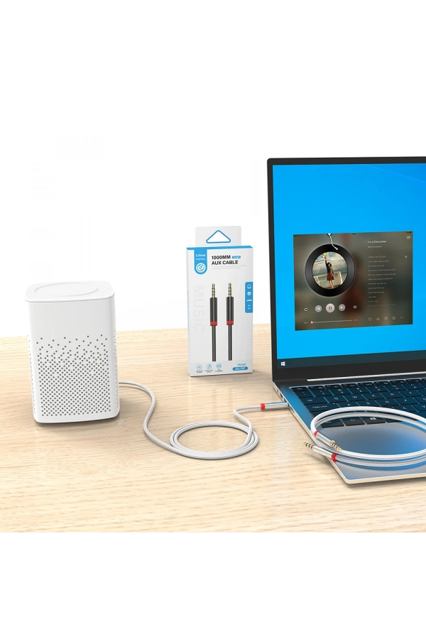 Zore AU-707 Örgü Tasarımlı Aux Audio Kablo 3.5mm 1m