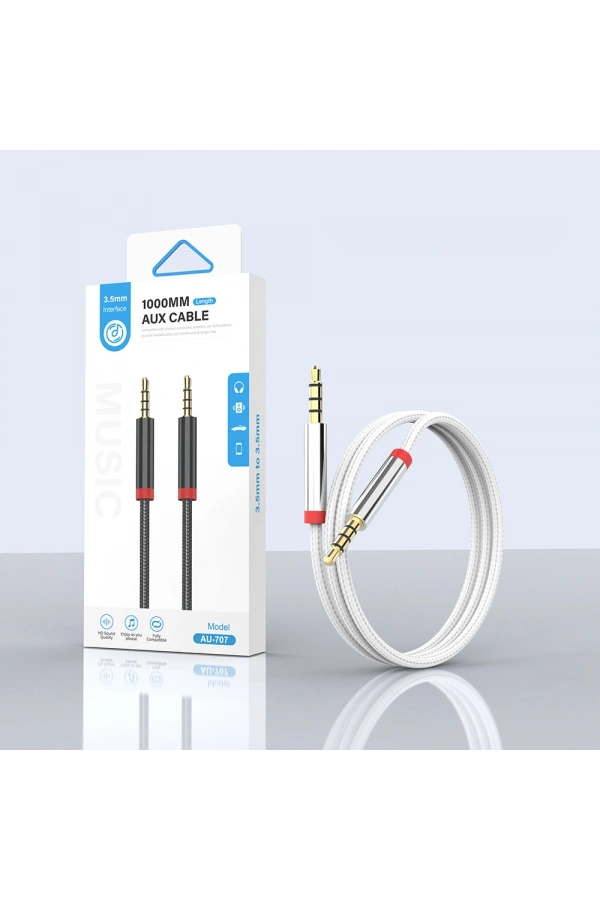 Zore AU-707 Örgü Tasarımlı Aux Audio Kablo 3.5mm 1m