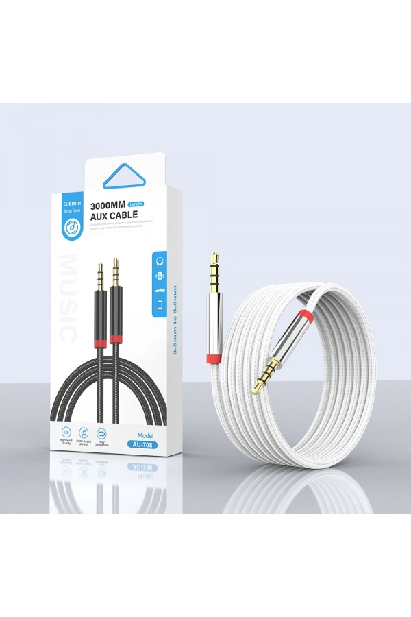 Zore AU-708 Örgü Tasarımlı Aux Audio Kablo 3.5mm 3m