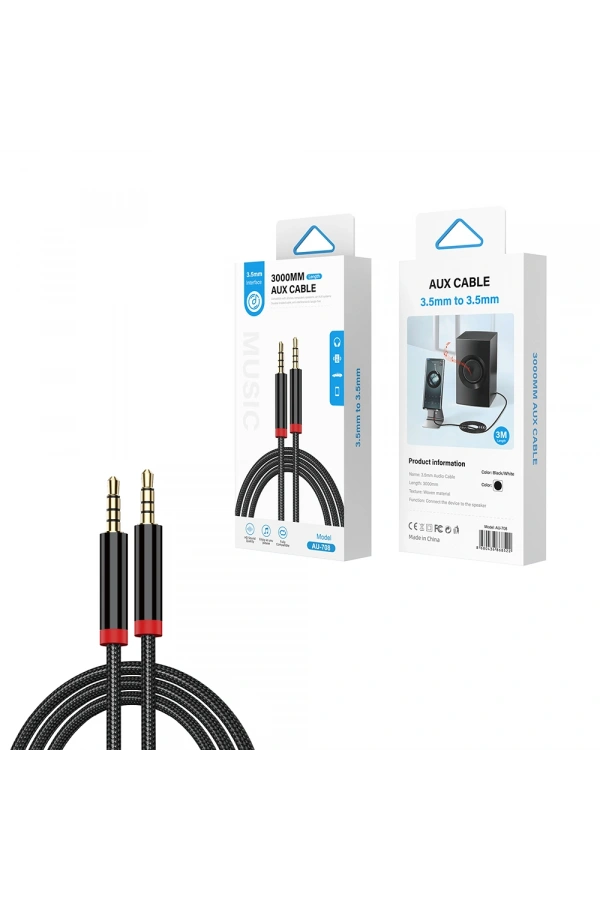 Zore AU-708 Örgü Tasarımlı Aux Audio Kablo 3.5mm 3m
