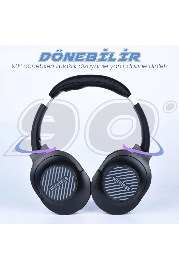 Zore BT850 Ayarlanabilir ve Katlanabilir 90 Derece Dönebilen Kulak Üstü Bluetooth Kulaklık