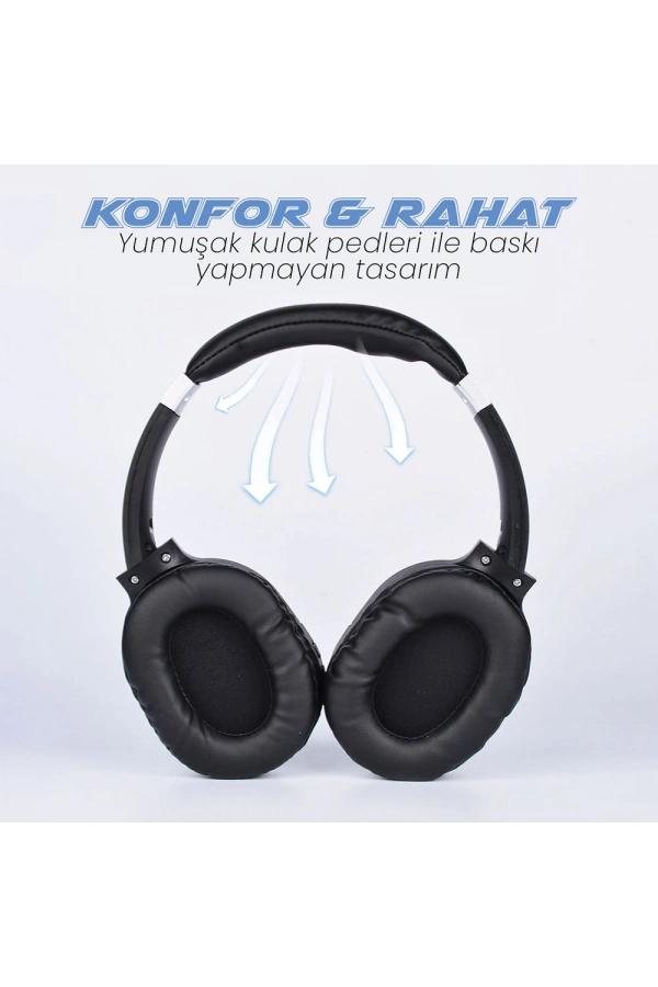 Zore BT850 Ayarlanabilir ve Katlanabilir 90 Derece Dönebilen Kulak Üstü Bluetooth Kulaklık