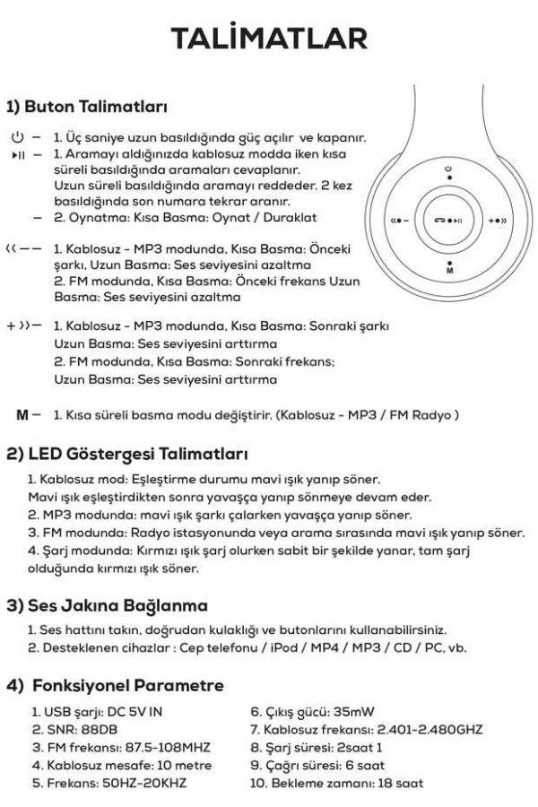 Zore BTK-ZR56 Bluetooth Kulaklık