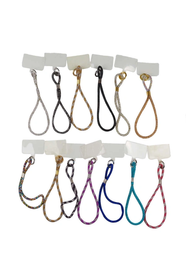 Zore Cep Telefonu Full Taşlı Halat İp 40 cm