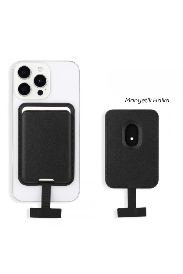 Zore CRD-09 Dahili Şarj Soket Aparatlı Magnetik PU Deri Kartlık