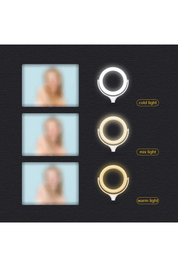 Zore F-537 30 Cm Işıklı Telefon Tutucu Ring Light