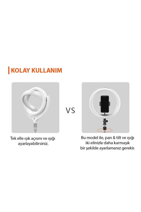 Zore F-539A Işıklı Telefon Tutucu Ring Light