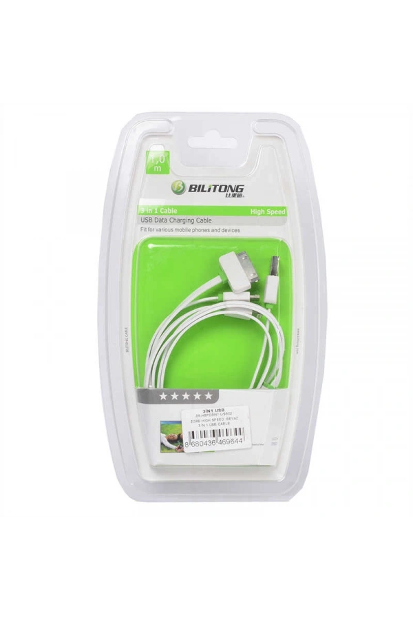 Zore High Speed 3 in 1 Lightning Micro Type-C Usb Kablo