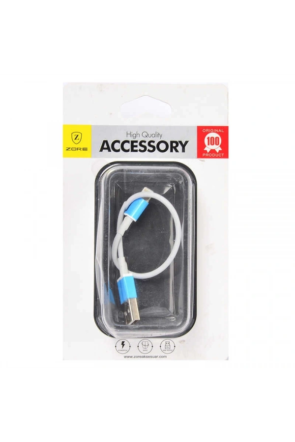 Zore Lightning Beyaz 25-30 Cm Kısa Usb Kablo