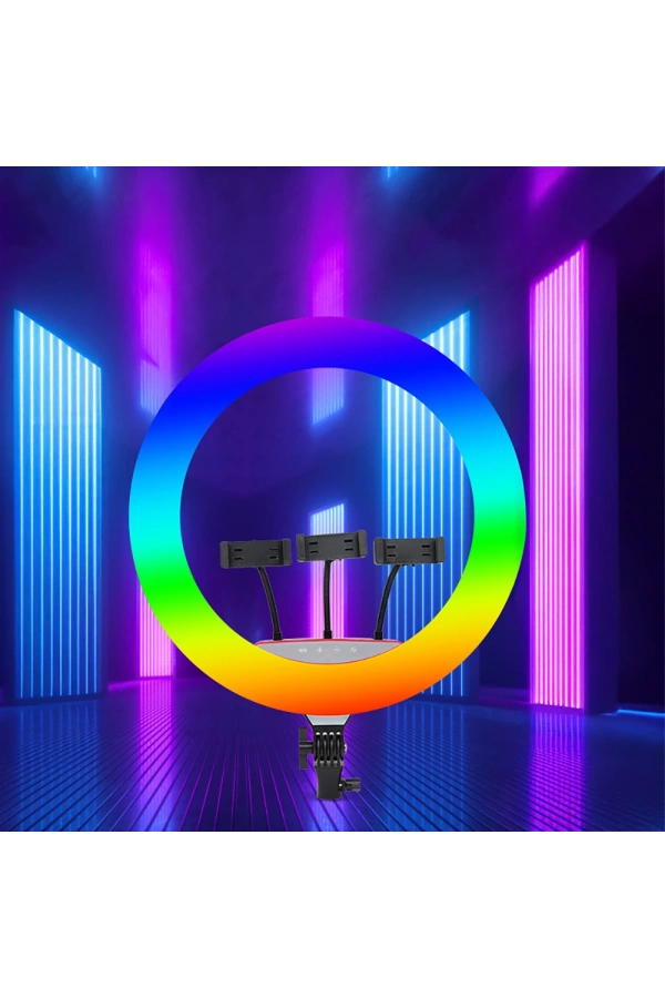 Zore LJJ22 RGB Light 56cm Işıklı Telefon Tutucu Ring Light
