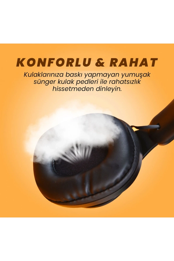 Zore M6 Plus Ayarlanabilir ve Katlanabilir Kulak Üstü Bluetooth Kulaklık