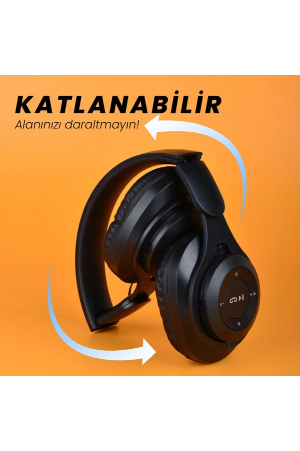 Zore M6 Plus Ayarlanabilir ve Katlanabilir Kulak Üstü Bluetooth Kulaklık