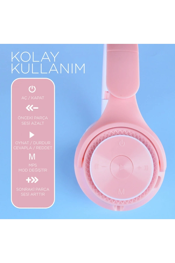 Zore M6 Pro Ayarlanabilir ve Katlanabilir Kulak Üstü Bluetooth Kulaklık