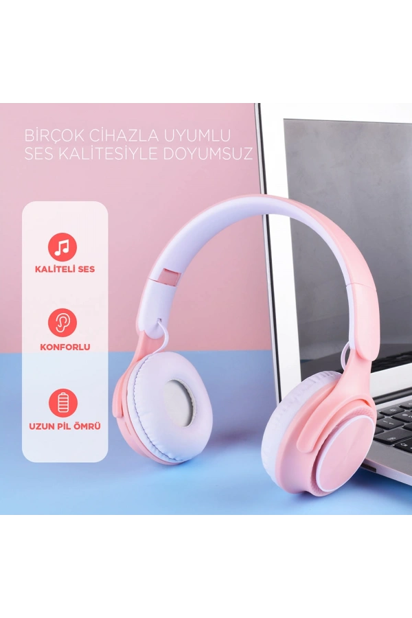 Zore M6 Pro Ayarlanabilir ve Katlanabilir Kulak Üstü Bluetooth Kulaklık