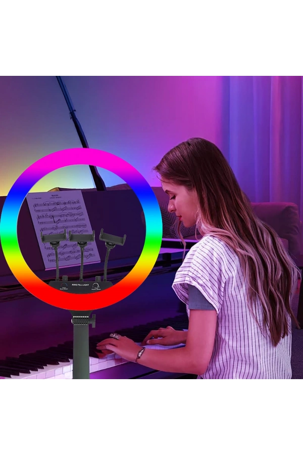 Zore MJ-18 Uzaktan Kumandalı 45cm Işıklı Telefon Tutucu Ring Light