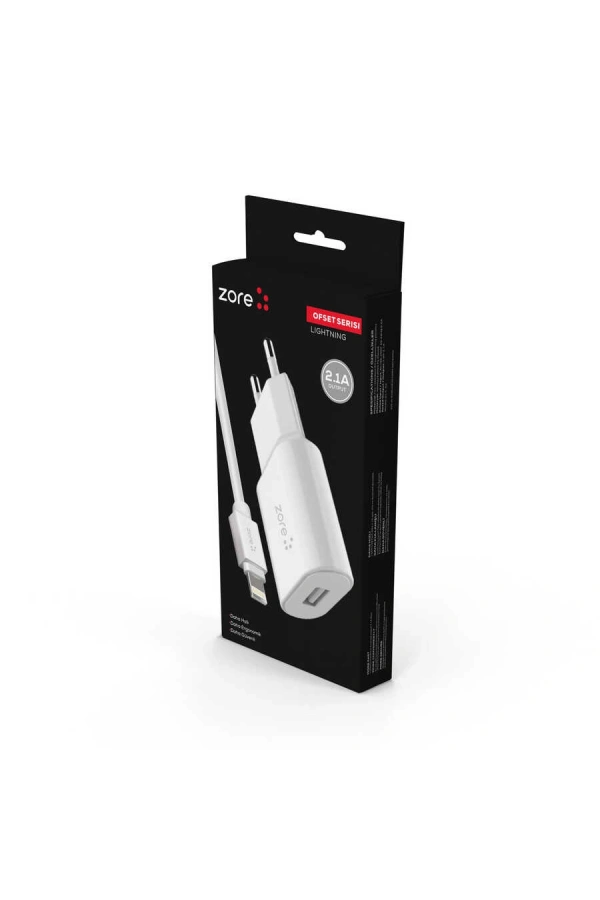 Zore Ofset Serisi ZCS-02 Lightning 2 in 1 Ev Şarj Seti 2.1A