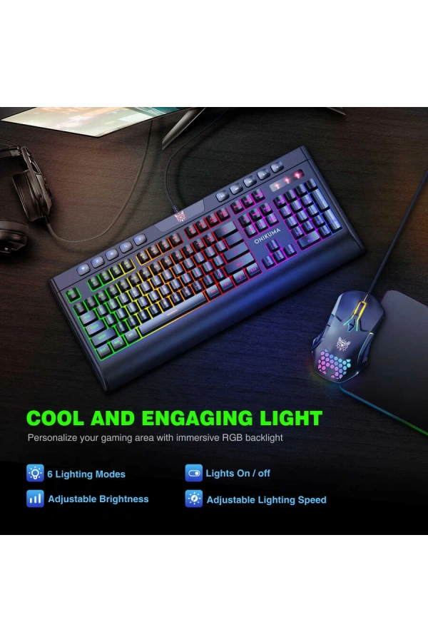 Zore Onikuma G21 RGB Oyuncu Klavye Mouse Seti