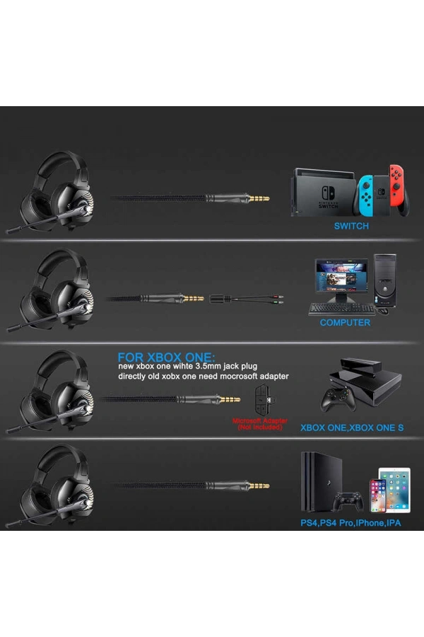 Zore Onikuma K6 RGB Oyuncu Kulaklığı 3.5mm