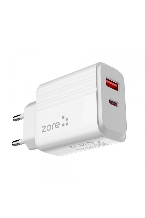 Zore Play Serisi PL07 Type-C to Type-C 2in1 PD Seyahat Şarj Aleti 20W