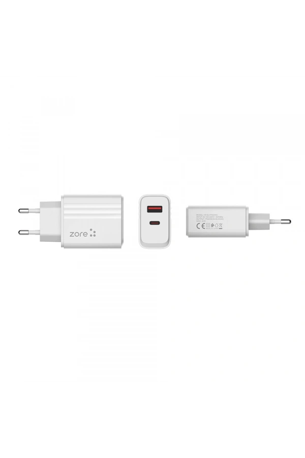 Zore Play Serisi PL08 Type-C to Lightning 2in1 PD Seyahat Şarj Aleti 20W