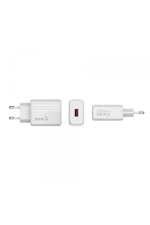 Zore Play Serisi PL1 Lightning 2in1 Seyahat Şarj Aleti 12W