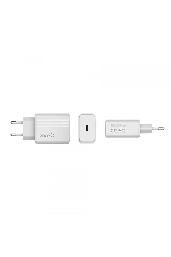 Zore Play Serisi PL2 Type-C to Lightning 2in1 PD Seyahat Şarj Aleti 20W