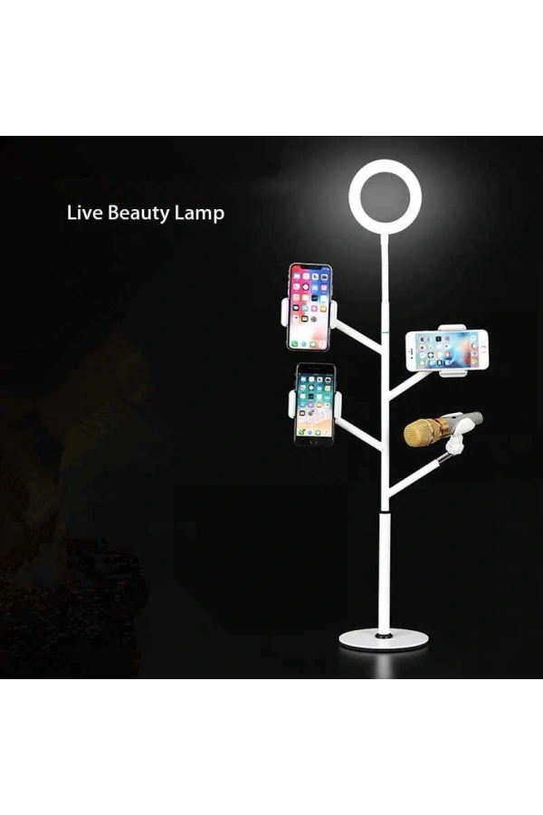 Zore Professional Live Stream Işıklı Telefon Tutucu Ring Light