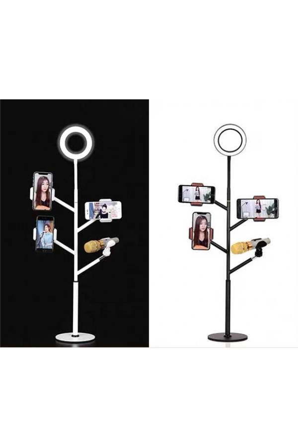 Zore Professional Live Stream Işıklı Telefon Tutucu Ring Light