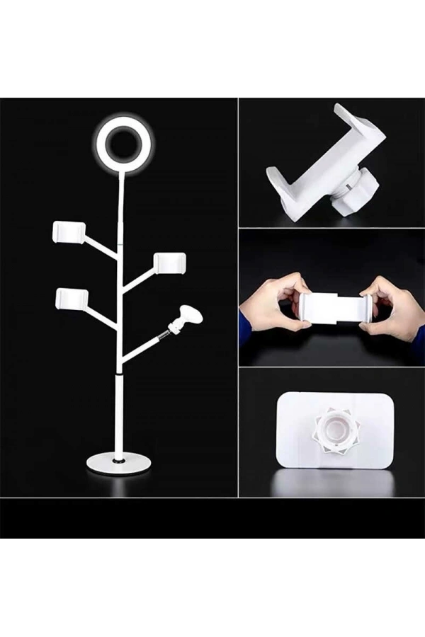 Zore Professional Live Stream Işıklı Telefon Tutucu Ring Light