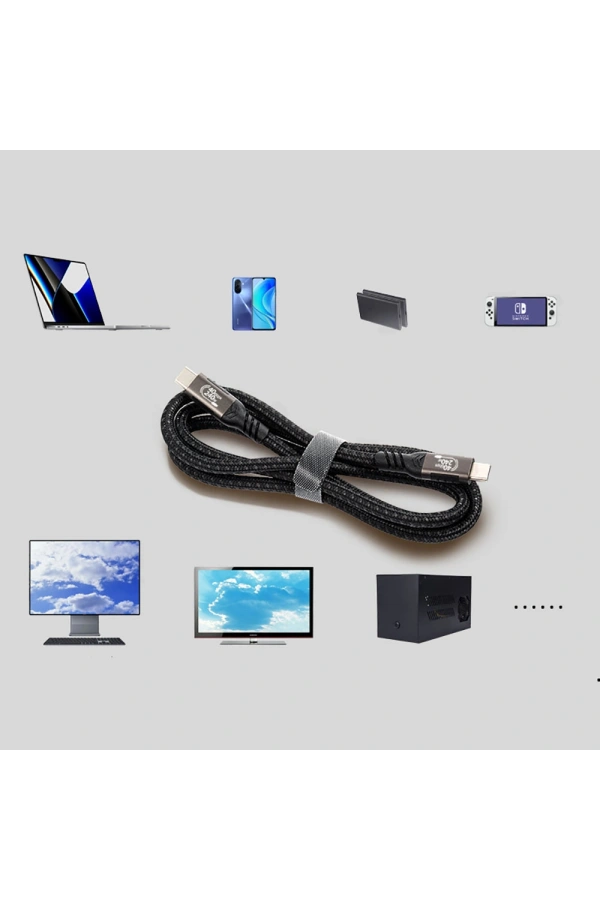 Zore QG01 Type-C to Type-C USB4 PD Data Kablosu 240W 40Gbps 8K@60Hz 0.2 Metre