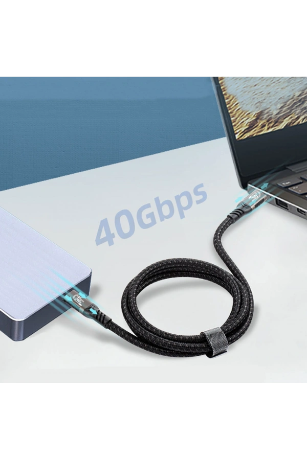 Zore QG01 Type-C to Type-C USB4 PD Data Kablosu 240W 40Gbps 8K@60Hz 1 Metre