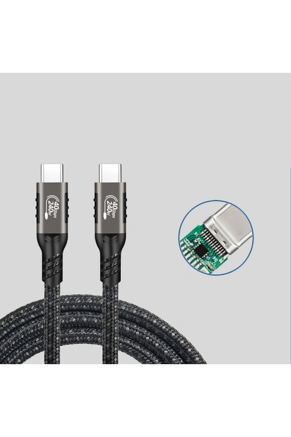 Zore QG01 Type-C to Type-C USB4 PD Data Kablosu 240W 40Gbps 8K@60Hz 1.2 Metre