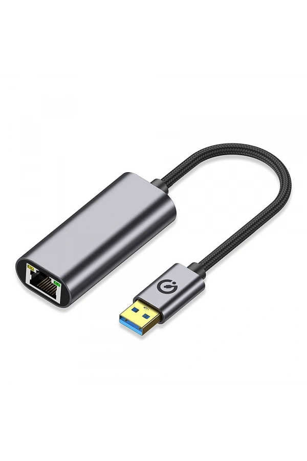 Zore QG03 USB-A to RJ45 USB3.0 Ethernet Dönüştürücü Kablo 1000Mbps 22cm