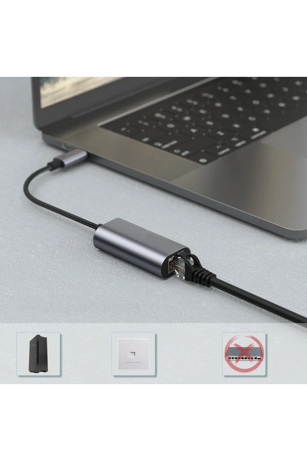 Zore QG03 USB-A to RJ45 USB3.0 Ethernet Dönüştürücü Kablo 1000Mbps 22cm