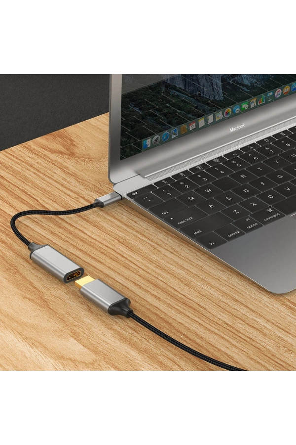 Zore QG05 8K 60 Hz Görüntü Kalitesi Type-C to HDMI Dönüştürücü 15cm