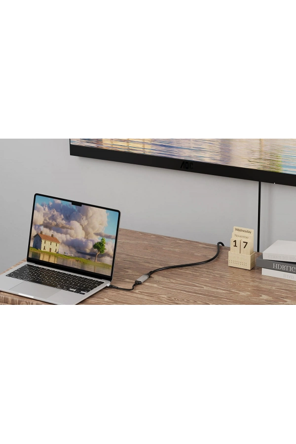 Zore QG07 8K 60 Hz Görüntü Kalitesi Type-C to Display Port Dönüştürücü 15cm