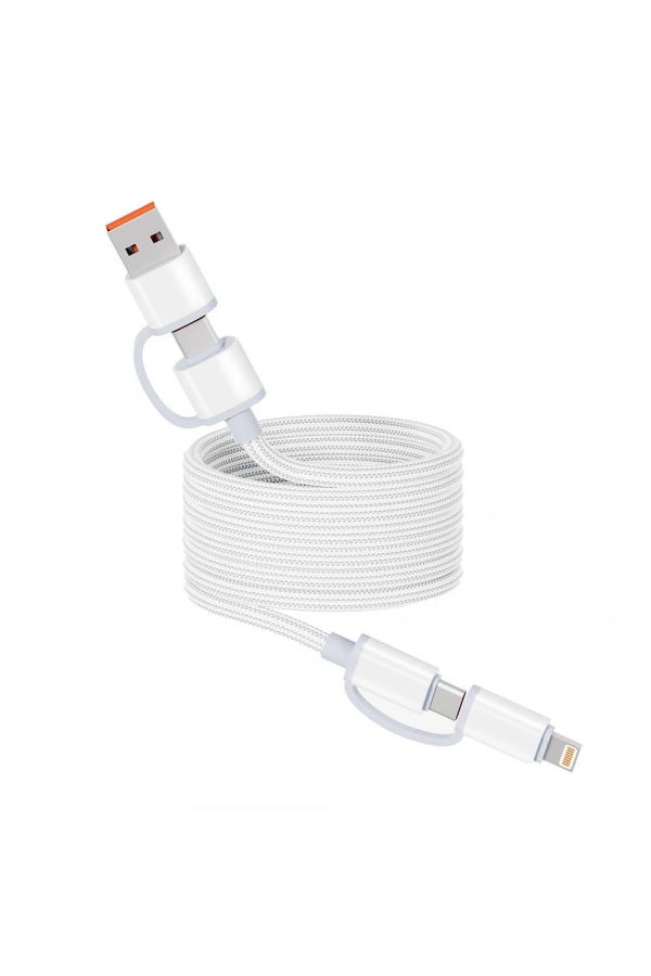 Zore Spiral Magnetik Örgülü Tasarım 4in1 A+C to C+L Kablo 1M