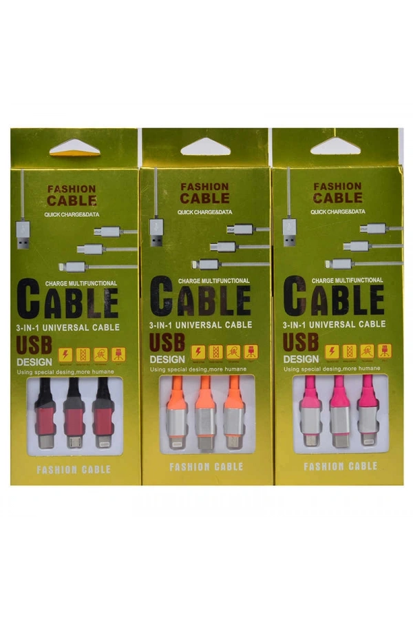 Zore Suffie MTL 3 in 1 Usb Kablo