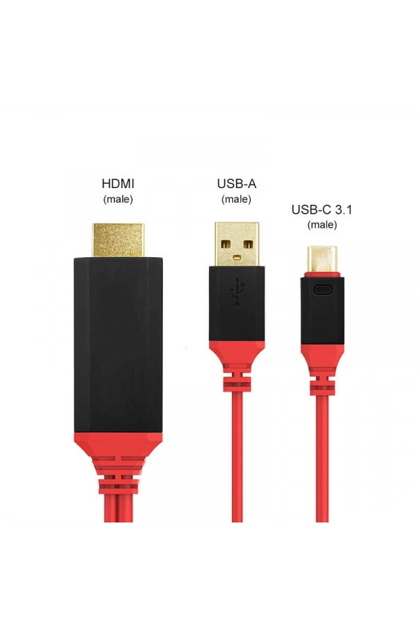 Zore Type-C HDMI Kablo Kırmızı Kutulu
