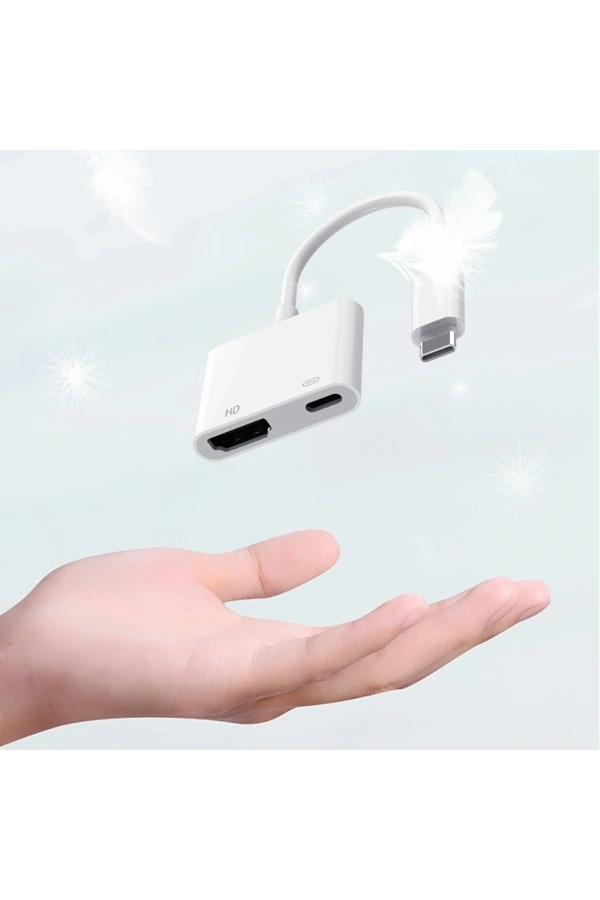 Zore Type-C to Type-C PD100W + HDMI 4K@30Hz 2in1 Adaptör