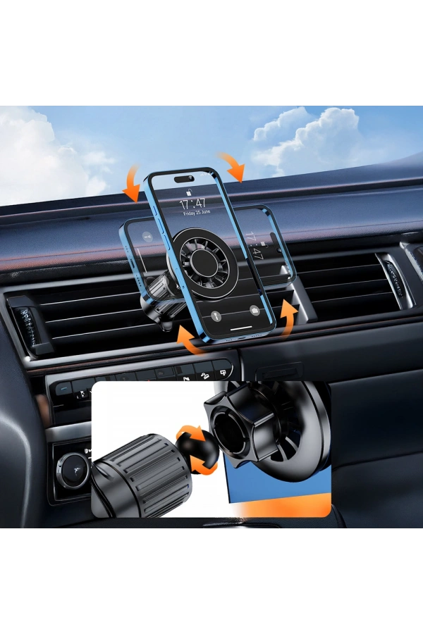 Zore YC-19 Magnetik 360 Derece Oynar Başlıklı Telefon Tutucu Havalandırma Tasarım