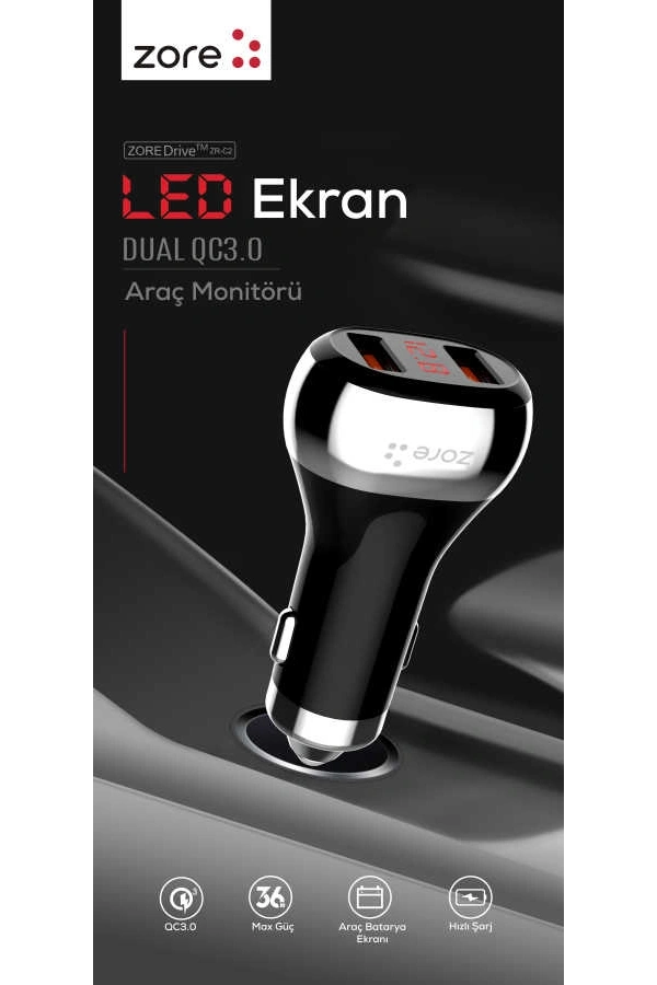 Zore ZR-C2 Micro 2 in 1 Araç Şarj Seti