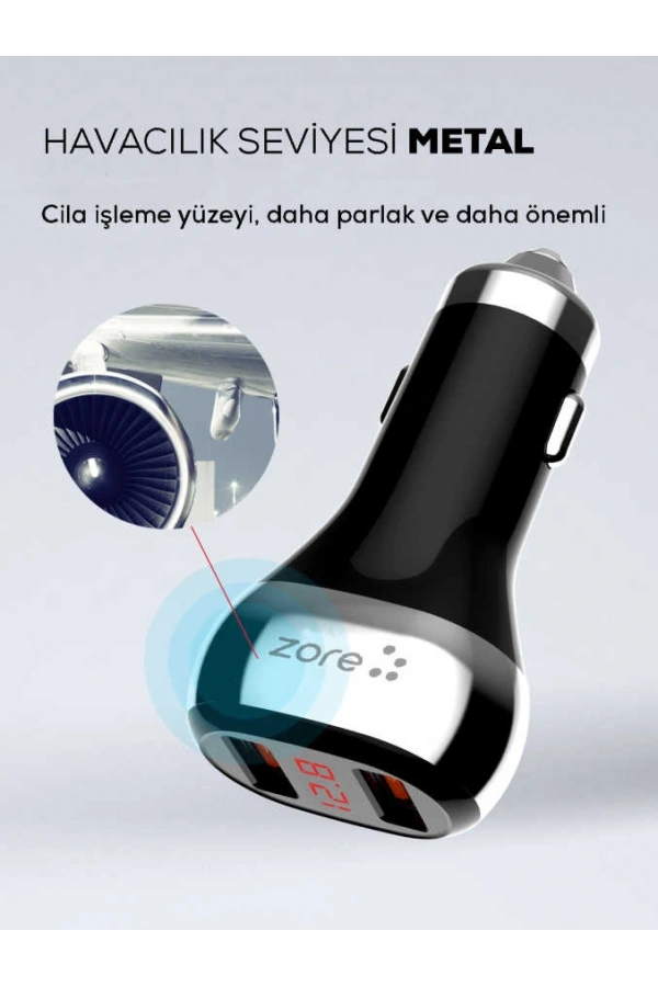 Zore ZR-C2 Type-C 2 in 1 Araç Şarj Seti
