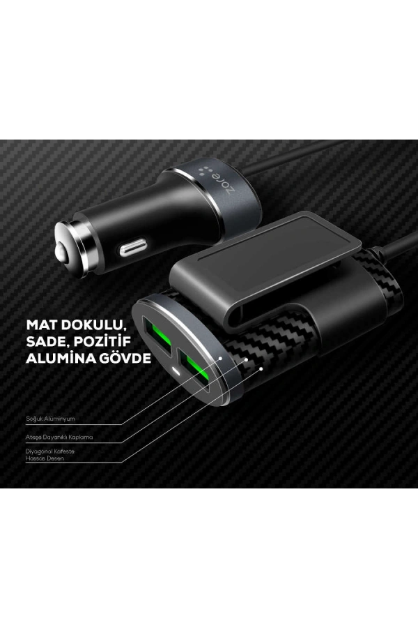 Zore ZR-C502 2+2 Araç Şarj Seti