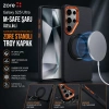 Galaxy S25 Ultra Kılıf M-safe Şarj Özellikli Karbon Fiber Görünümlü Zore Standlı Troy Kapak