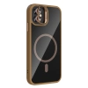 Apple iPhone 11 Kılıf Standlı ve Kamera Lens Hediyeli M-Safe Şarj Özellikli Zore Etro Kapak