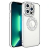 Apple iPhone 13 Pro Kılıf Kamera Korumalı Taş Süslemeli Arkası Şeffaf Zore Asya Kapak