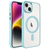 Apple iPhone 14 Plus Kılıf Wireless Şarj Özellikli Zore Krom M-safe Silikon Kapak