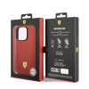 Apple iPhone 14 Pro Kılıf Ferrari M-safe Şarj Özellikli Deri Delikli Dikişli Dizayn Kapak