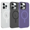 Apple iPhone 14 Pro Kılıf Zore M-safe Şarj Özellikli Buzlu Transparan C-Pro Sert Kapak